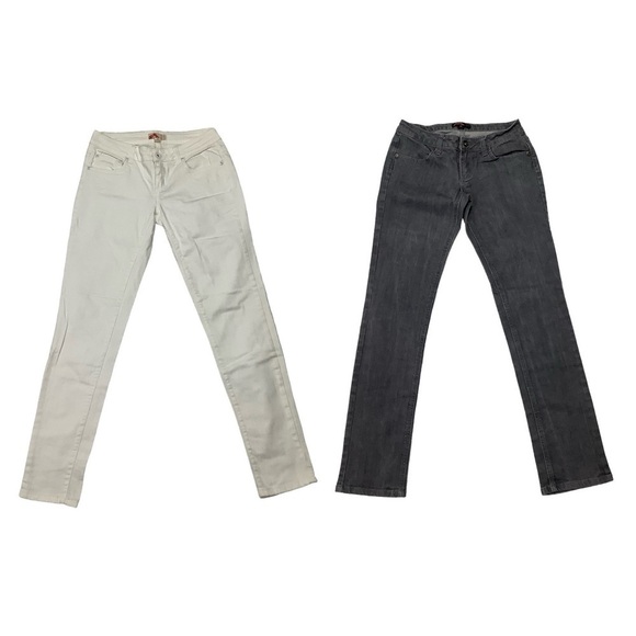 Forever 21 Jeans Lot Sz 25 White Grey Slim Skinny - Picture 1 of 13